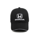 Honda Hat Premium Cotton Embroidered Baseball Cap 5 HONDA Embroidered Baseball Cap Men and Women Outdoor Sports Travel Black 02