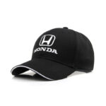 Honda Hat Premium Cotton Embroidered Baseball Cap 1 HONDA Embroidered Baseball Cap Men and Women Outdoor Sports Travel Black 06