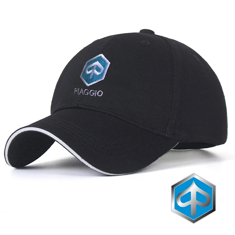Piaggio Car Baseball Cap Cotton Embroidery Adjustable Premium - Black Color