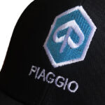 Piaggio Baseball Cap Cotton Embroidery Adjustable Hat - Black Color