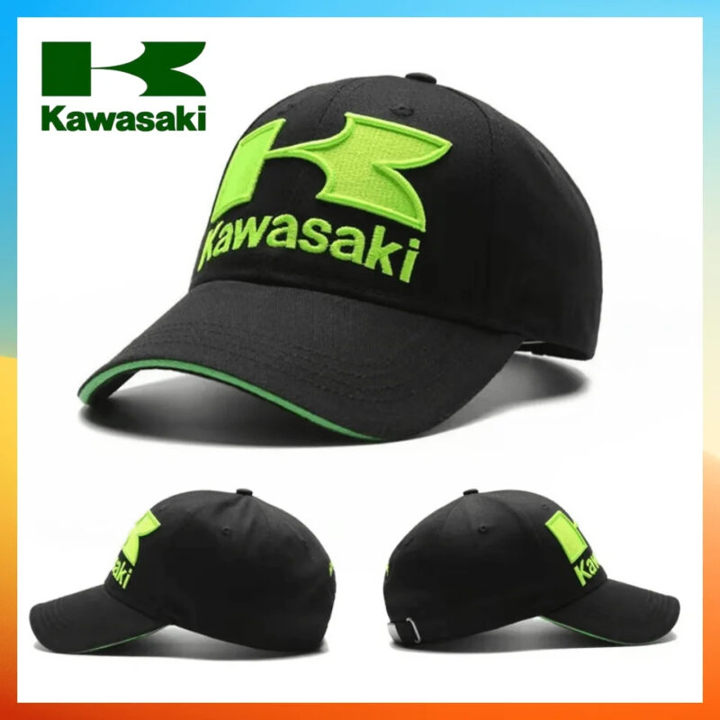 Home 12 Kawasaki Hat Embroidered Baseball Cap Racing Premium Black