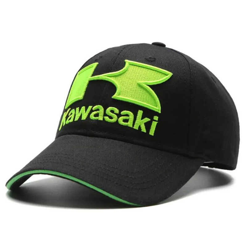 Kawasaki Hat Embroidered Baseball Cap Racing Premium Black