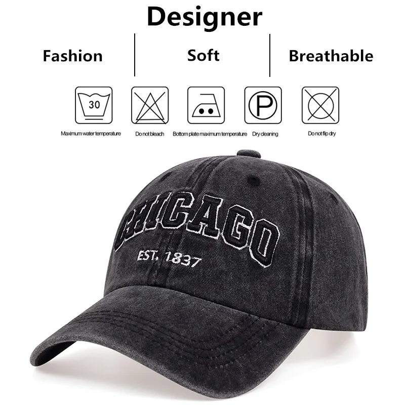 Chicago Baseball Cap – Limited Edition Embroidered Snapback USA Hat, Premium Adjustable Fit