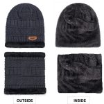 Winter Hats Knit Cap And Velvet Hat Coral Fleece Scarf Outdoor 2 winter hats knit cap and velvet hat 01