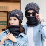 Winter Hats Knit Cap And Velvet Hat Coral Fleece Scarf Outdoor 3 winter hats knit cap and velvet hat 02