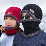 Winter Hats Knit Cap And Velvet Hat Coral Fleece Scarf Outdoor 5 winter hats knit cap and velvet hat 04