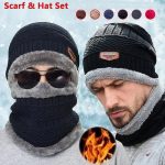 Winter Hats Knit Cap And Velvet Hat Coral Fleece Scarf Outdoor 1 winter hats knit cap and velvet hat 06