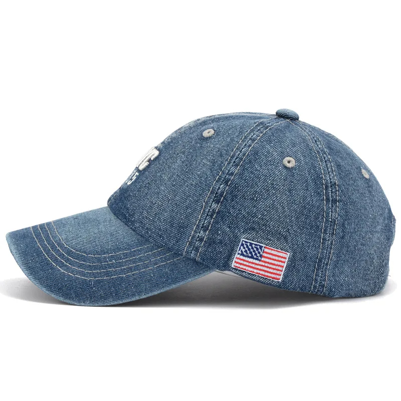 USA NYC Baseball Cap Denim Embroidery Premium Hat USA NYC Baseball Cap Denim Embroidery Premium Hat