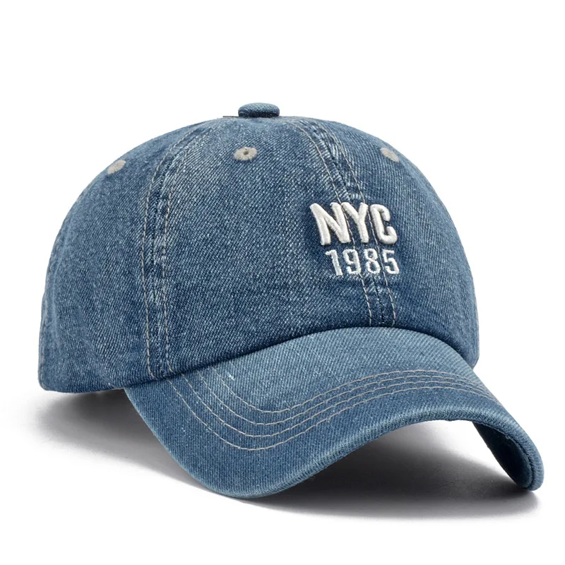 USA NYC Baseball Cap Denim Embroidery Premium Hat USA NYC Baseball Cap Denim Embroidery Premium Hat