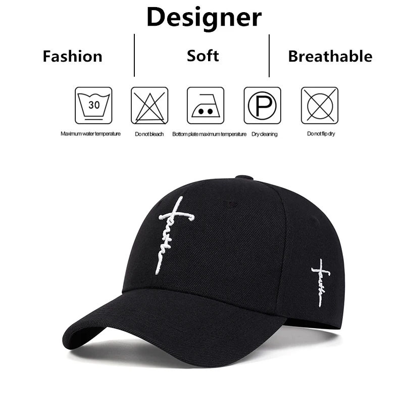 Faith Cross Embroidered Cotton Baseball Cap 8 Faith Cross Embroidered Hat