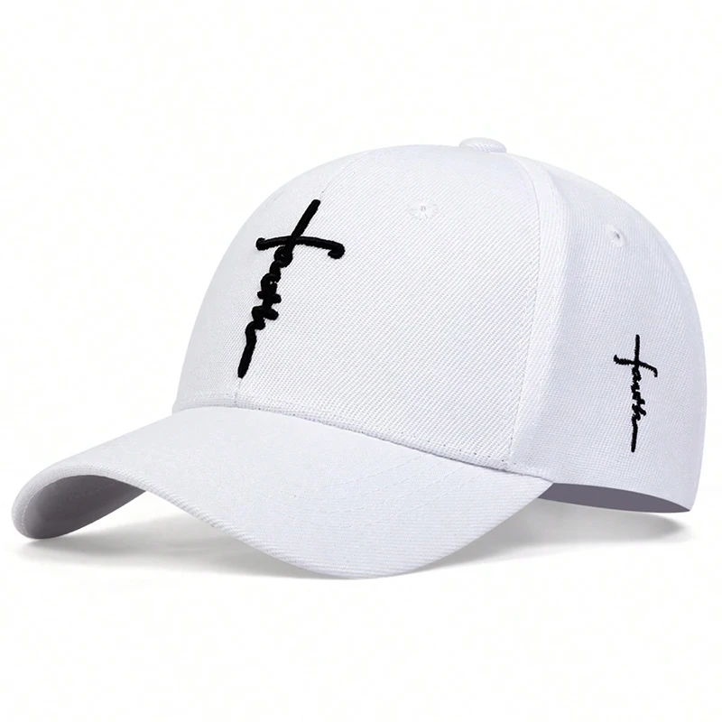 Faith Cross Embroidered Cotton Baseball Cap Faith Cross Embroidered Cotton Baseball Cap