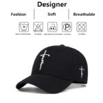 Faith Cross Embroidered Cotton Baseball Cap 2 Faith Cross Embroidered Cotton Baseball Cap