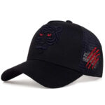 Tiger Head Baseball Cap Adjustable Casual Embroidery Hat 4 tiger head baseball cap black 1
