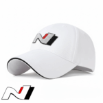Hyundai N Hat Embroidered Baseball Cap - Limited Edition White Colour 1 Hyundai N Hat Embroidered Baseball Cap - Limited Edition White Color