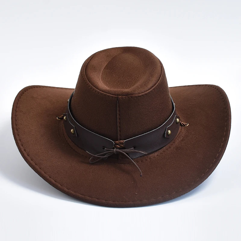 Artificial Suede Western Cowboy Hat - Vintage Big-edge 17 artificial suede western cowboy hat 08