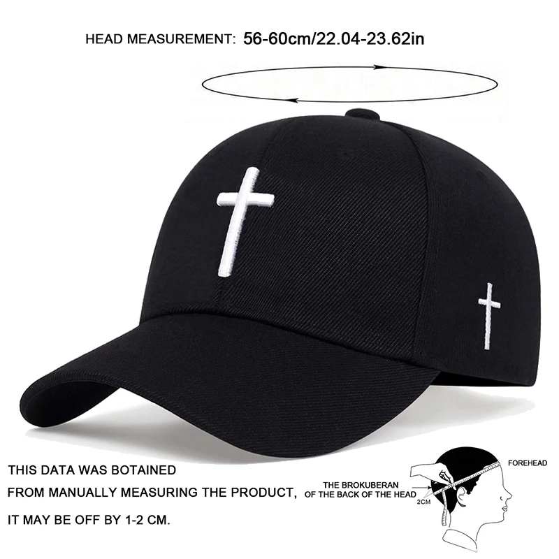Christian Cross Hat Embroidered Cotton Baseball Cap