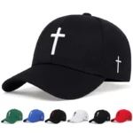 Christian Cross Hat Embroidered Cotton Baseball Cap