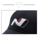 Hyundai N Hat Embroidered Baseball Cap - Limited Edition Black Colour 3 Hyundai N Hat Embroidered Baseball Cap - Limited Edition Black Color