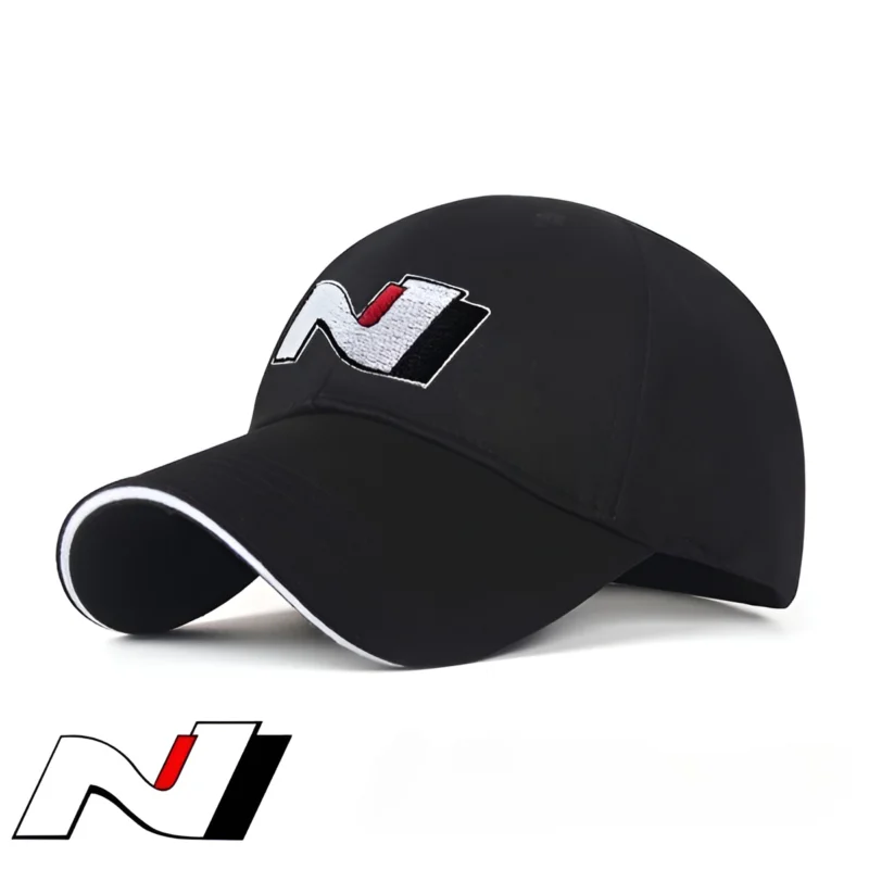 Hyundai N Hat Embroidered Baseball Cap - Limited Edition Black Color