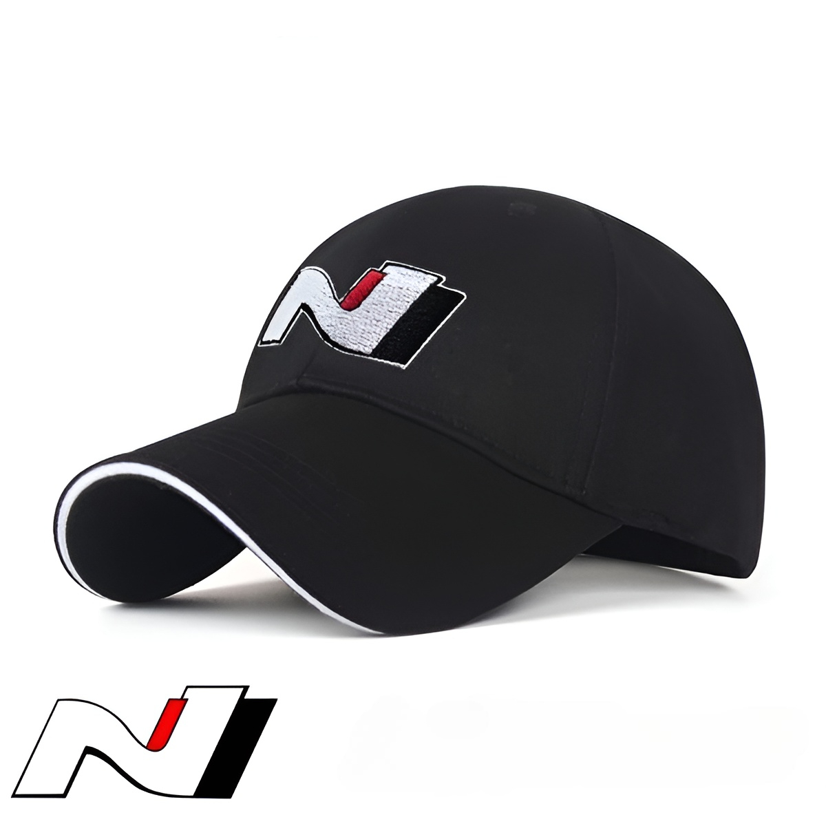 Hyundai N Hat Embroidered Baseball Cap - Limited Edition Black Color Hyundai N Hat Embroidered Baseball Cap - Limited Edition Black Color