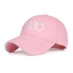 audi embroidered baseball cap pink front view