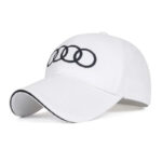 audi embroidered baseball cap white front view
