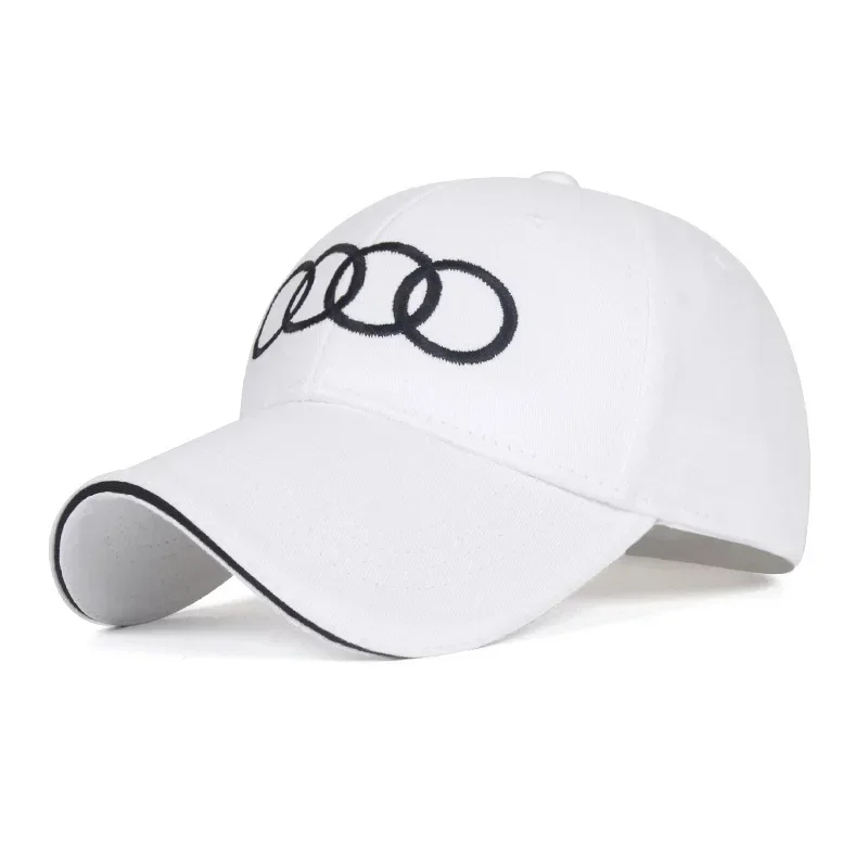 audi embroidered baseball cap white front view