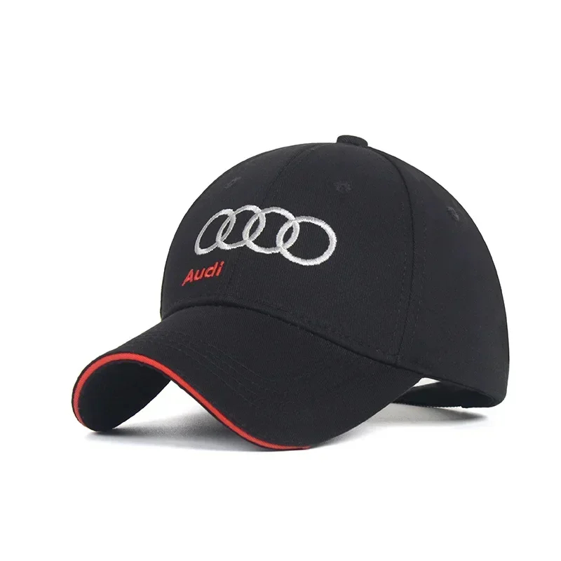 audi hat embroidered black color front view