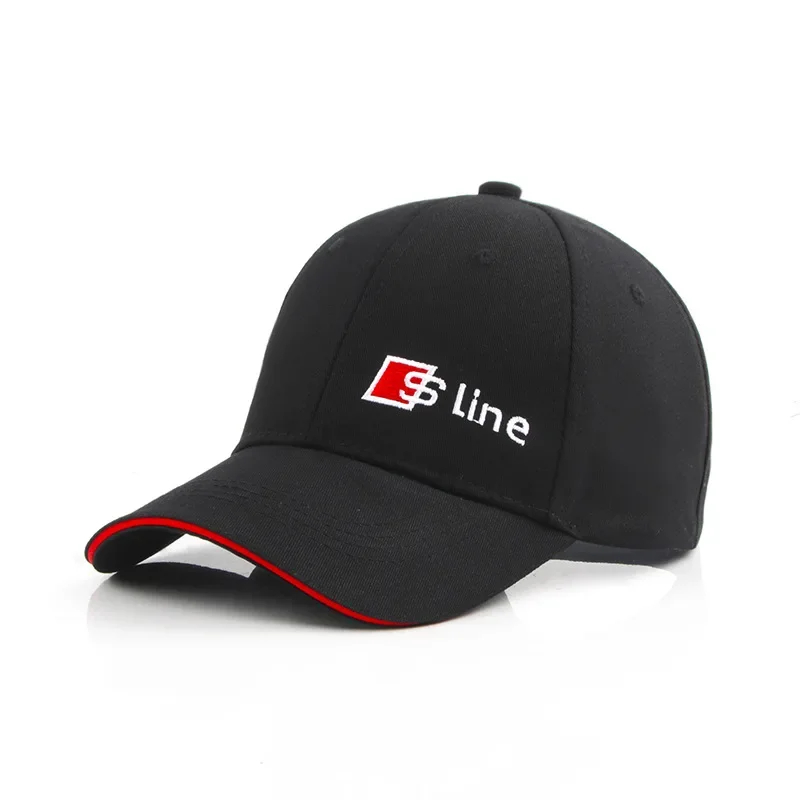 audi s line baseball cap black color front view