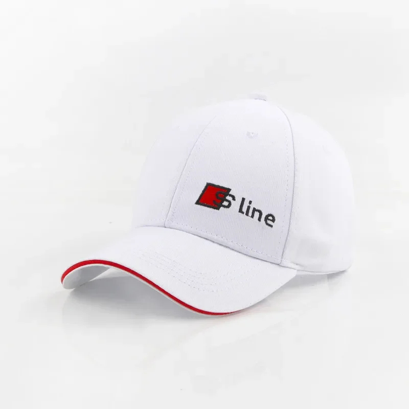 audi s line baseball cap white color front view