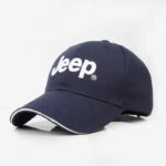Jeep Embroidered Baseball Cap: Best 4-Season Adjustable Hat 3 jeep embroidered baseball cap navy blue color front view
