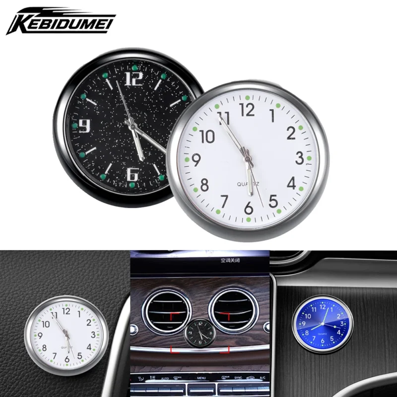 Home 62 Luminous Quartz Clock - Mini Stick-On Dashboard & Vent Mount