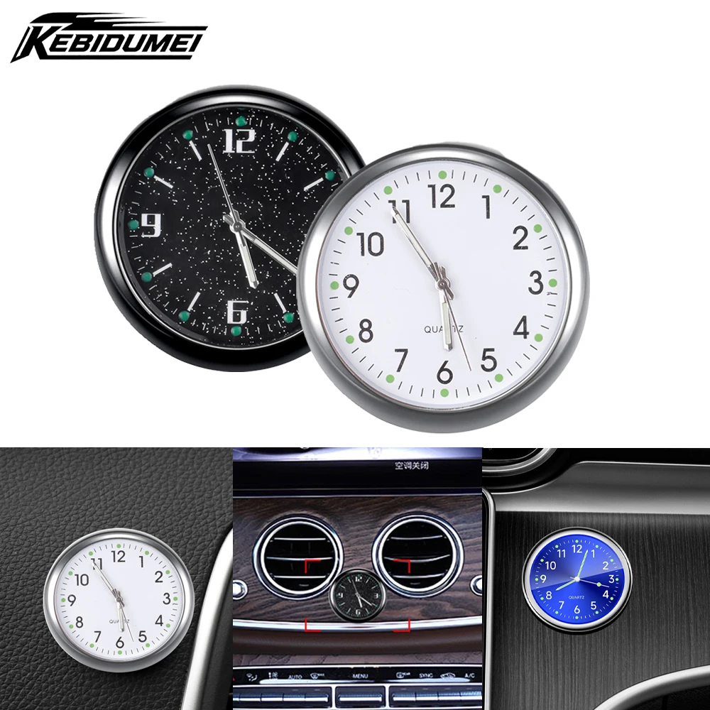 Luminous Quartz Clock - Mini Stick-On Dashboard & Vent Mount