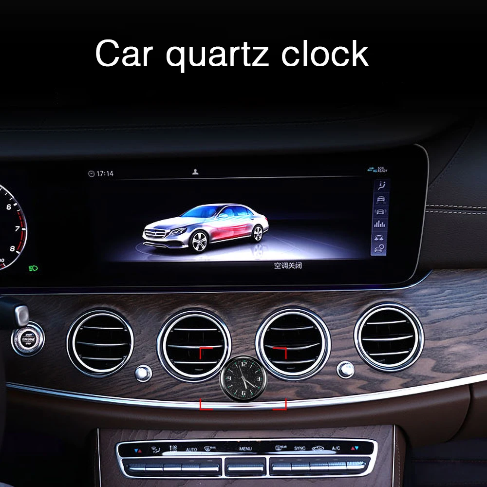 Luminous Quartz Clock - Mini Stick-On Dashboard & Vent Mount