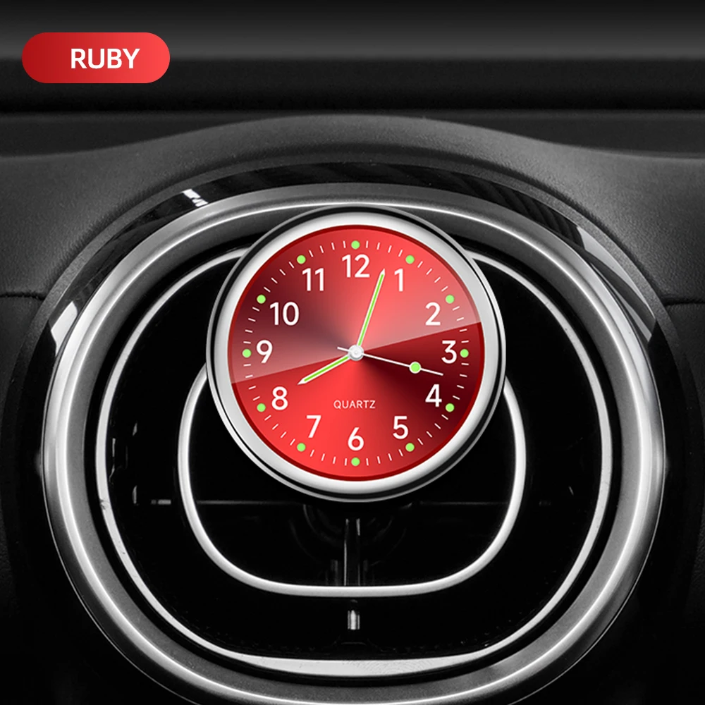 luminous quartz clock ruby color