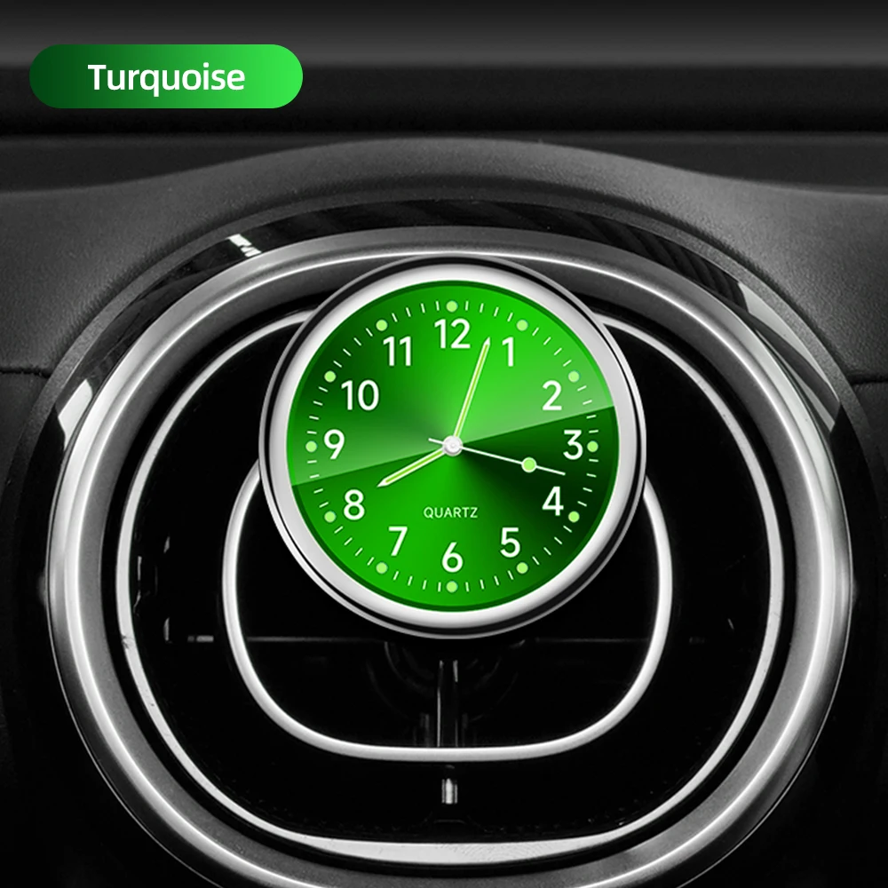 luminous quartz clock turquoise color