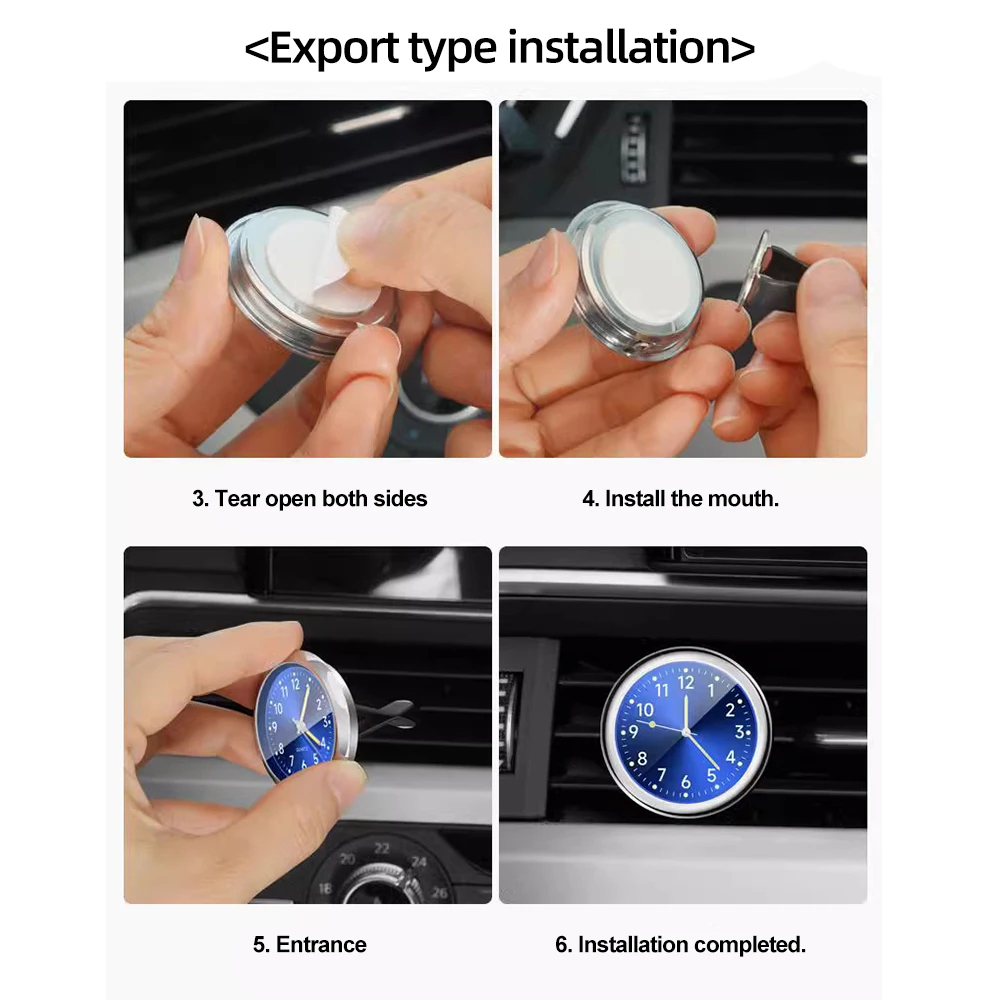 luminous quartz clock air vent clip installation steps