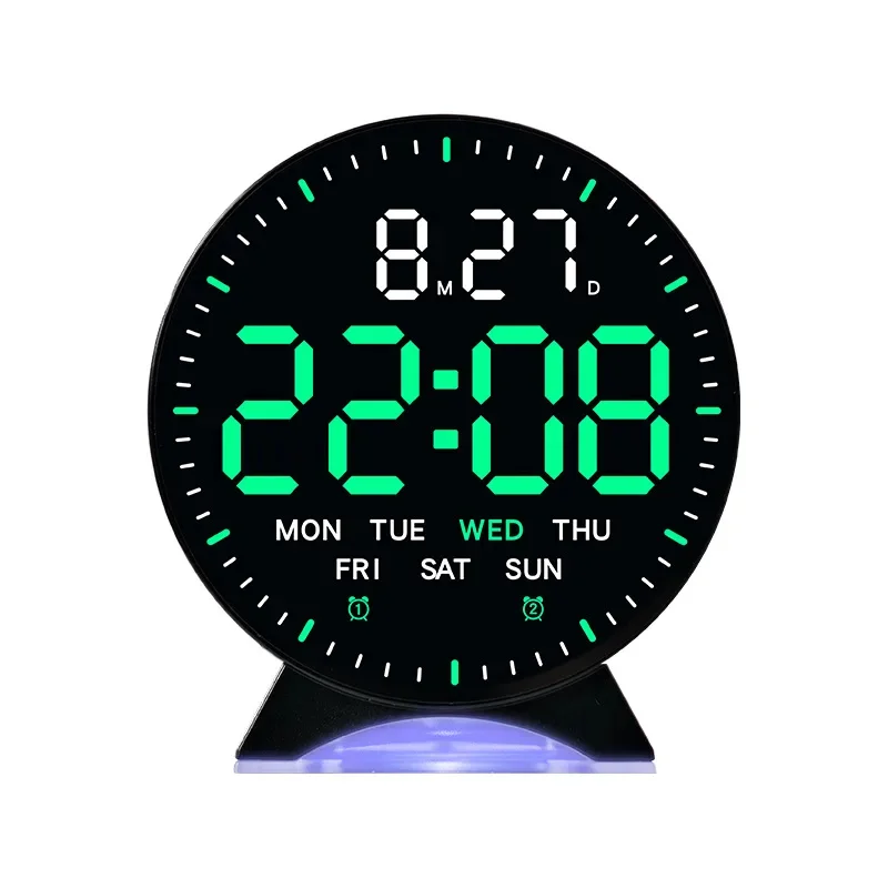 Digital LED Alarm Clock - Mood Light Table Clock with Dual Alarm 17 digital led alarm clock black case green digits