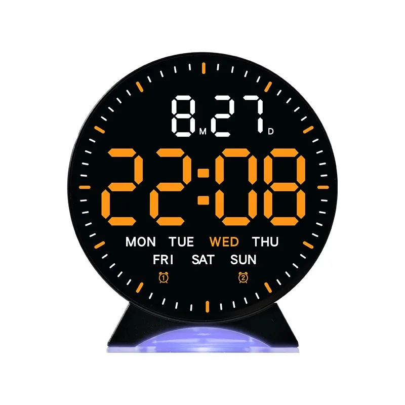 Digital LED Alarm Clock - Mood Light Table Clock with Dual Alarm 18 digital led alarm clock black case orange digits