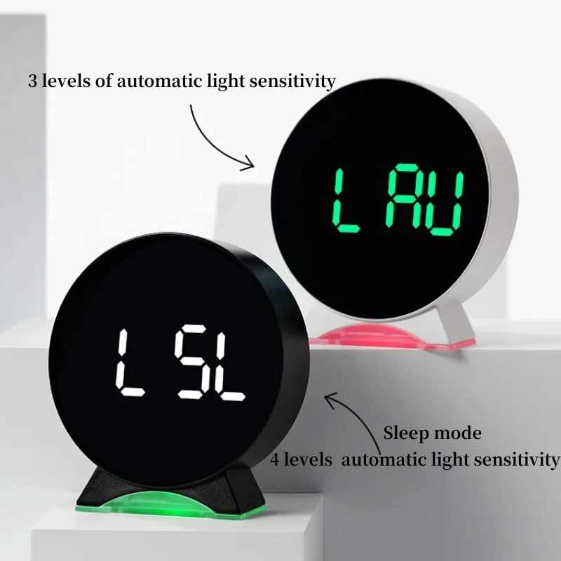 Digital LED Alarm Clock - Mood Light Table Clock with Dual Alarm 14 digital led alarm clock automatic light sensitivity levels