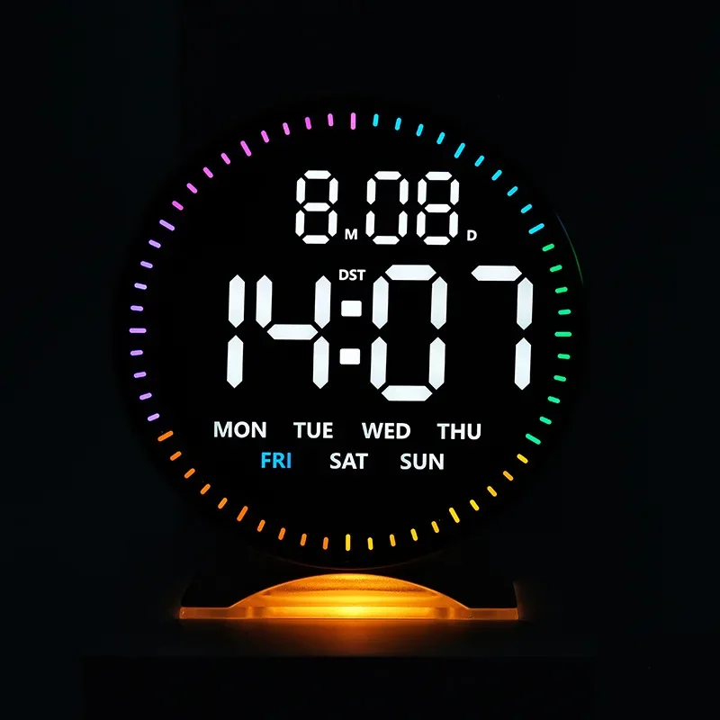 Digital LED Alarm Clock - Mood Light Table Clock with Dual Alarm 13 digital led alarm clock glowing at night with dst display