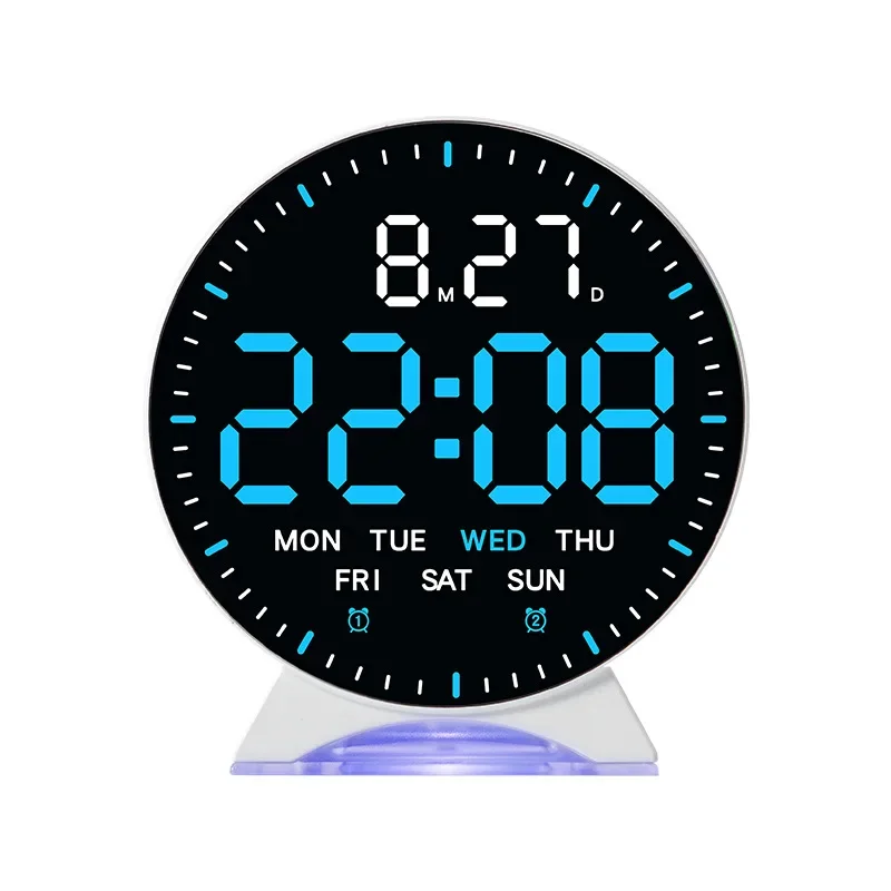 Digital LED Alarm Clock - Mood Light Table Clock with Dual Alarm 20 digital led alarm clock white case blue digits
