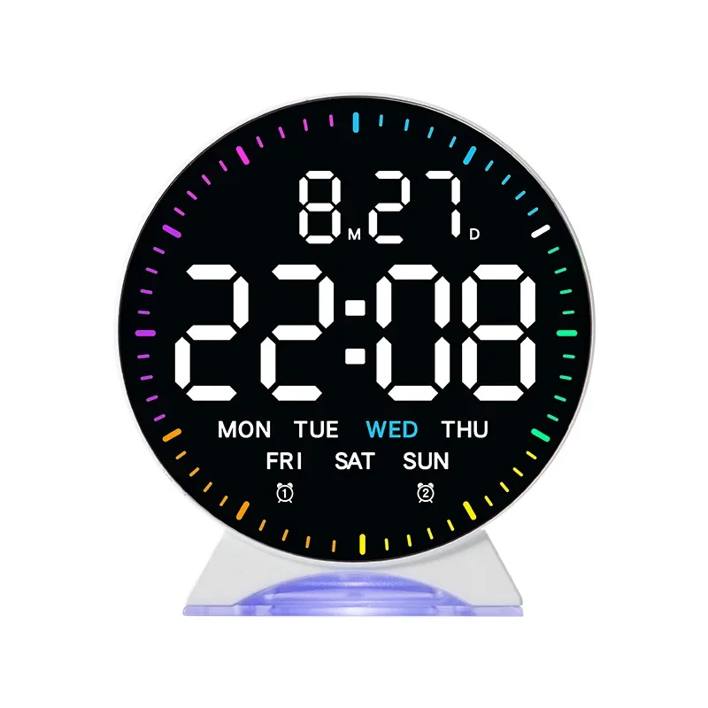 digital led alarm clock white case white digits