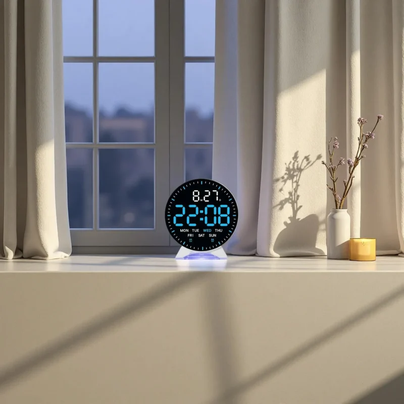 Home 61 Digital LED Alarm Clock - Mood Light Table Clock with Dual Alarm