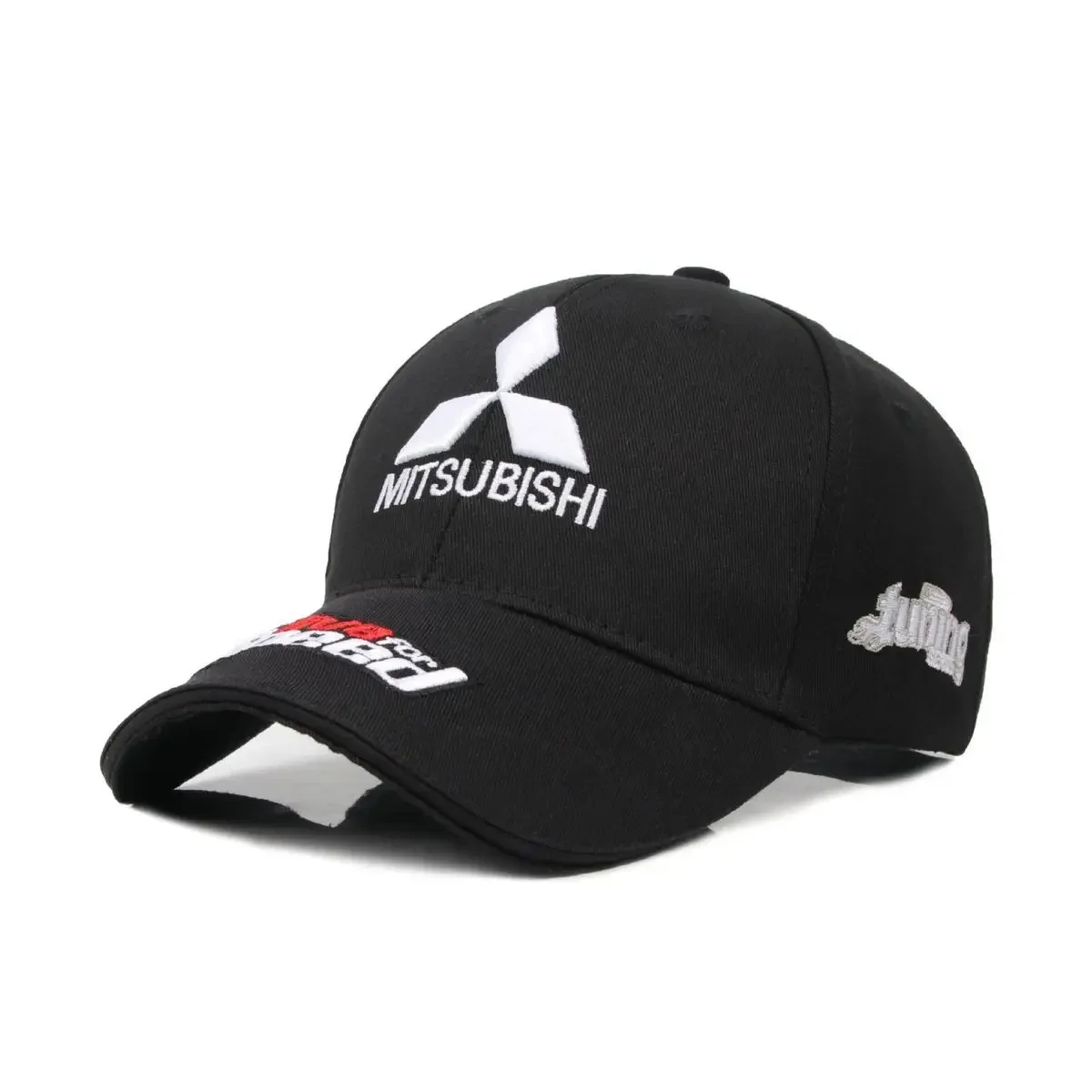 mitsubishi hat black cap angle view