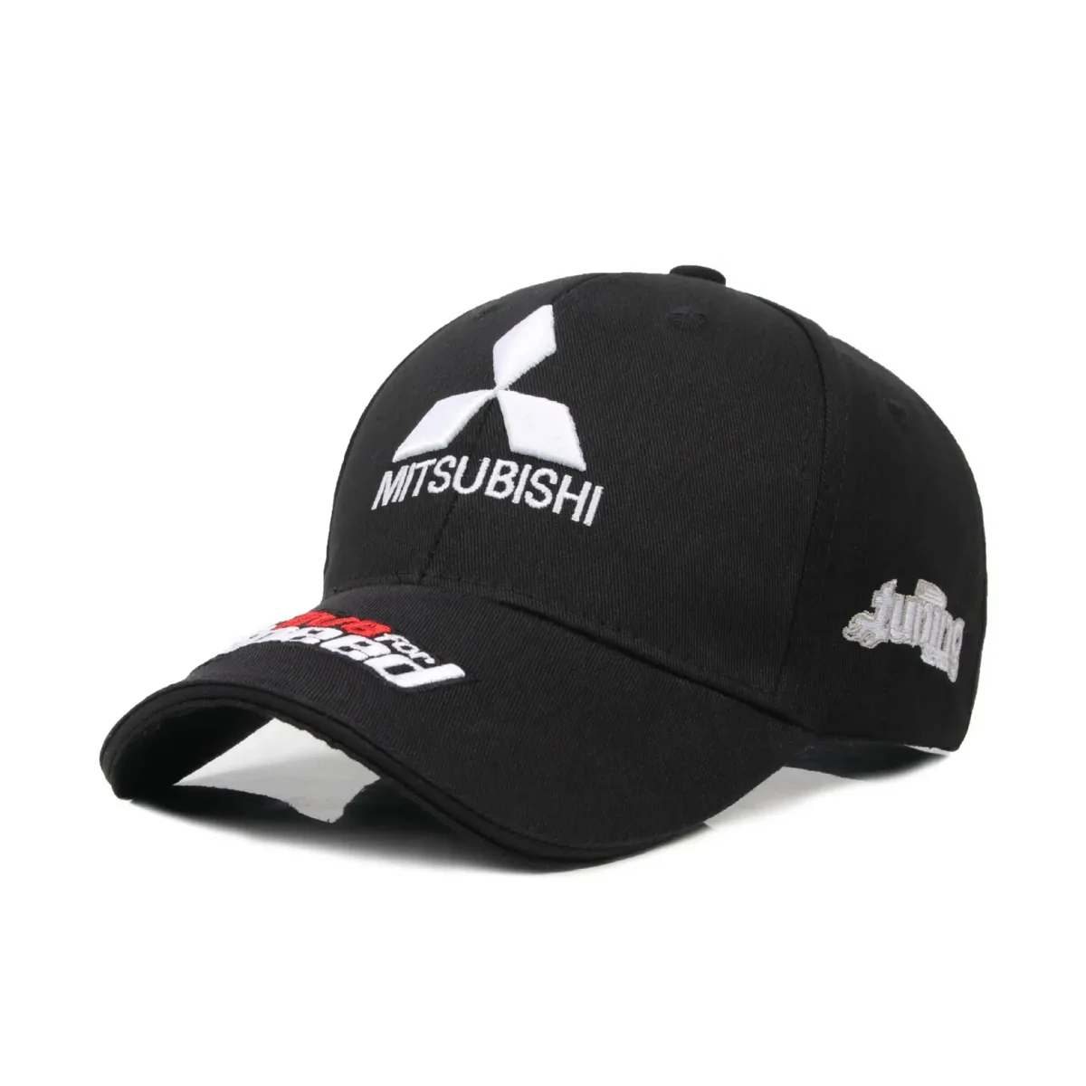 Mitsubishi Hat - Embroidered Adjustable Mitsubishi Racing Baseball Cap 15 mitsubishi hat embroidered racing baseball cap front view in black