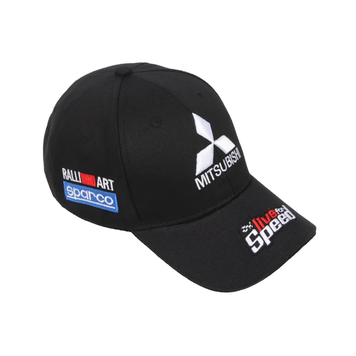 Mitsubishi Hat - Embroidered Adjustable Mitsubishi Racing Baseball Cap 16 mitsubishi hat black cap with ralliart and sparco side patch