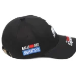 Mitsubishi Hat - Embroidered Adjustable Mitsubishi Racing Baseball Cap 7 Mitsubishi Hat Racing Cap Ralliart Sparco Side View 11