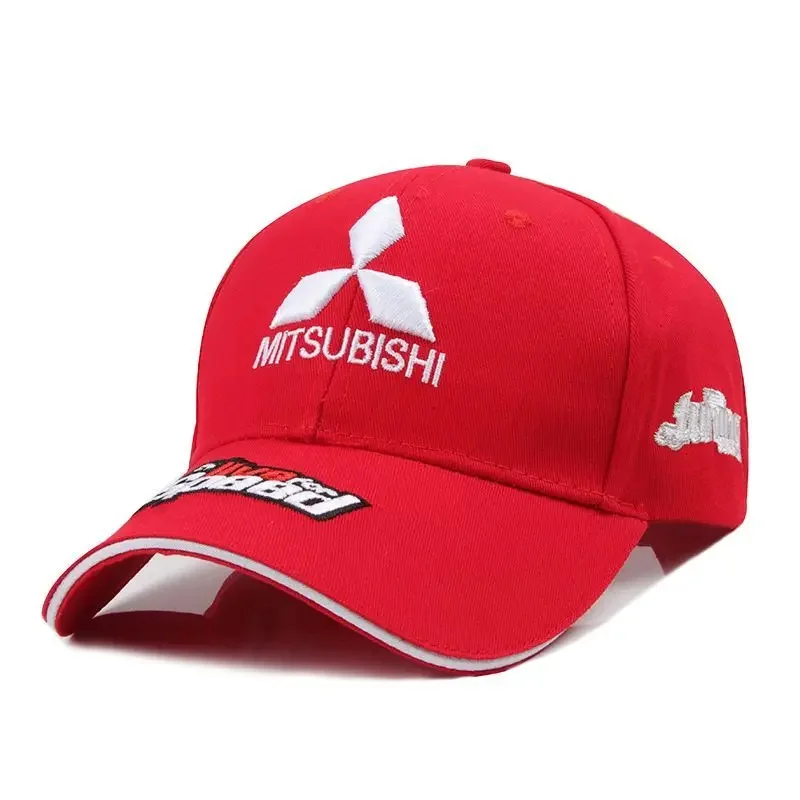 mitsubishi hat embroidered racing cap in red