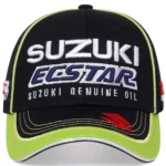 Suzuki Hat - Ecstar Embroidered Adjustable Suzuki Racing Baseball Cap 4 Suzuki Hat Racing Cap Black Front View 05